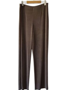 Chico’s Travelers Brown Slinky Wide Leg Pants Women’s Size M Wrinkle Free Travel